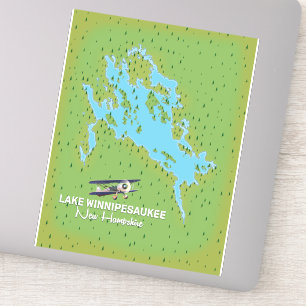 Sticker Affiche de voyage du New Hampshire Lake Winnipesau