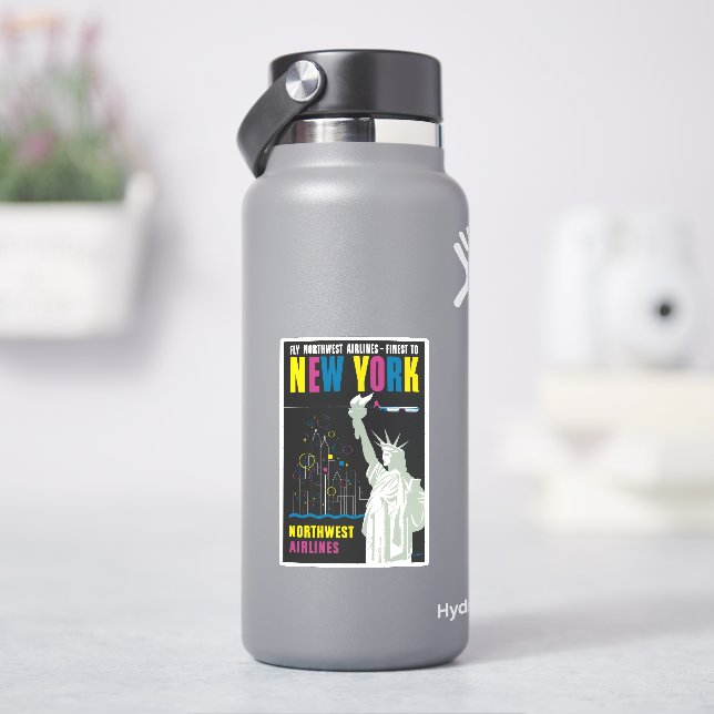 Sticker Affiche De Voyage Pour Vol Northwest Airlines (HydroFlask)
