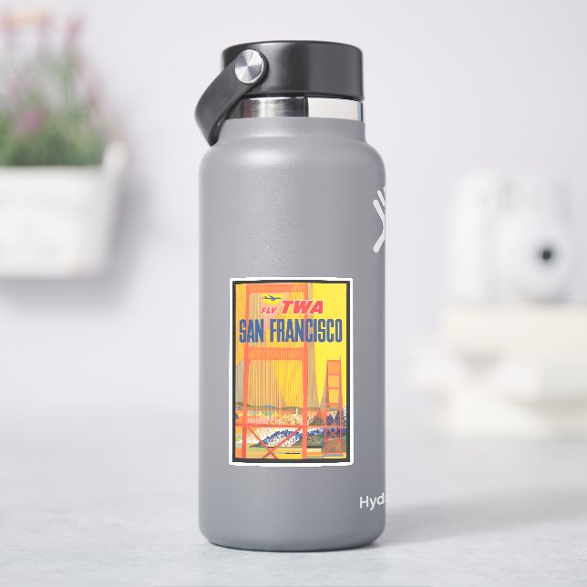 Sticker Affiche De Voyage Pour Vol Twa À San Francisco (HydroFlask)