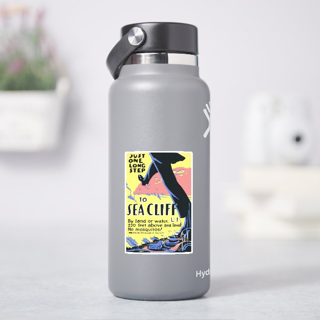 Sticker Affiche de voyage Promotion Sea Cliff, Long Island (HydroFlask)