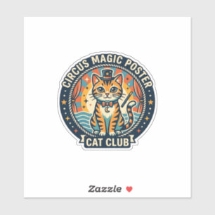 Sticker Affiche Magie de Cirque Chat Mignon Kitty Design -