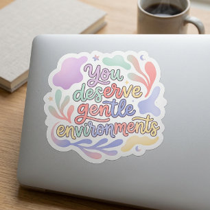 Sticker Affirmation Neurodivergent Typographie Pastel Rêve