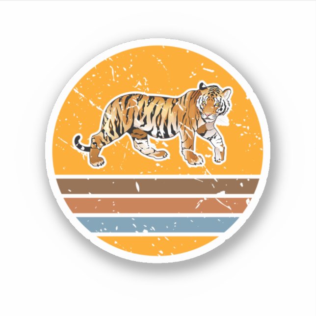 Sticker African Safari Amoureux des animaux Gift Tiger. Pa (Devant)