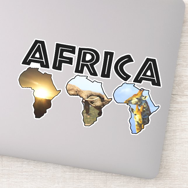 Sticker Afrique Faune Continent Trio Texte noir (Détail)