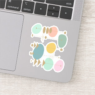 Sticker Âge rétro de l'espace atomique du milieu du siè