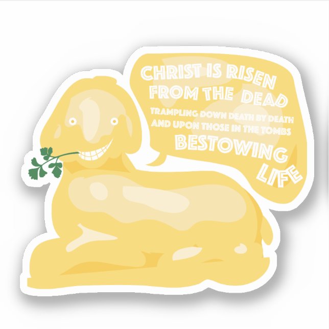 Sticker Agneau à beurre de Pâques ! (Devant)