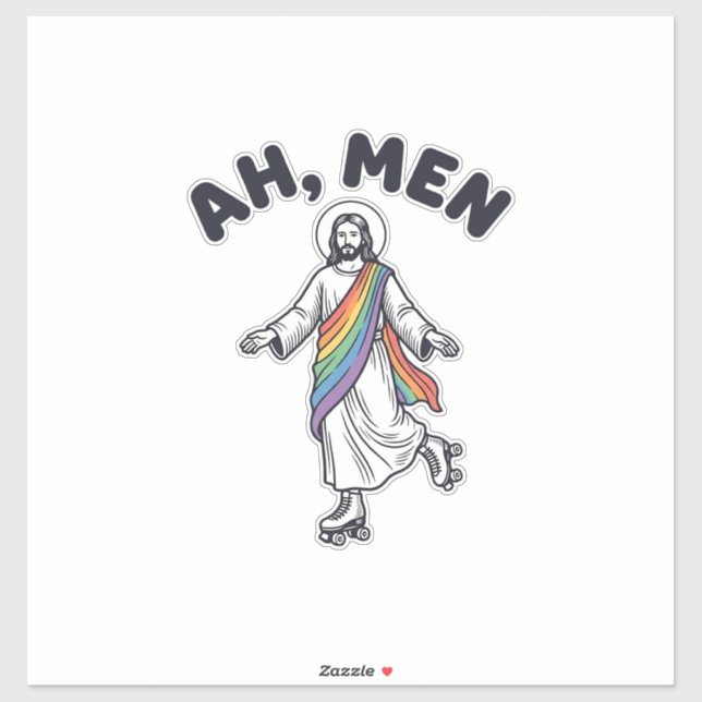 Sticker Ah Men Roller Skating Foi Vector Design_1 (Feuille)