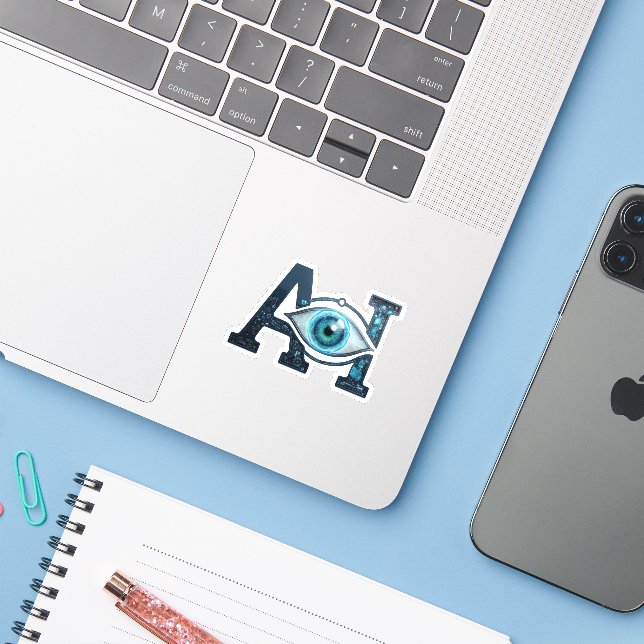 Sticker AI Eye (Ordinateur portable avec iPhone)