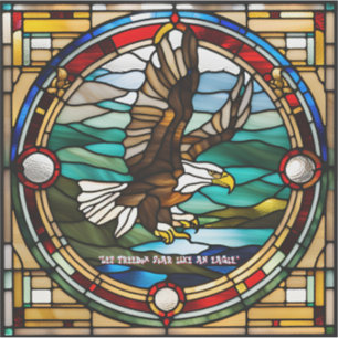Sticker Aigle à tête blanche en verre de Faux