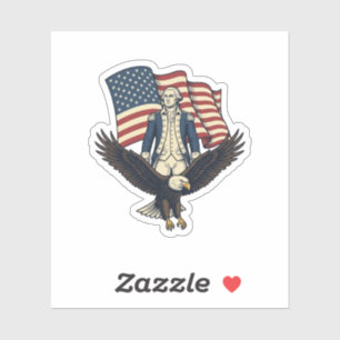 Sticker Aigle Patriotique et Général Colonial Vintage Vect