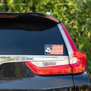 Sticker Aigle rustique sur le drapeau américain