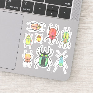 Sticker Aimer Bugs Aquarelle Beetles Set