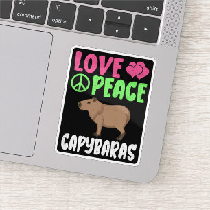 Sticker Aimer la paix Capybaras mignons animaux Capybara L