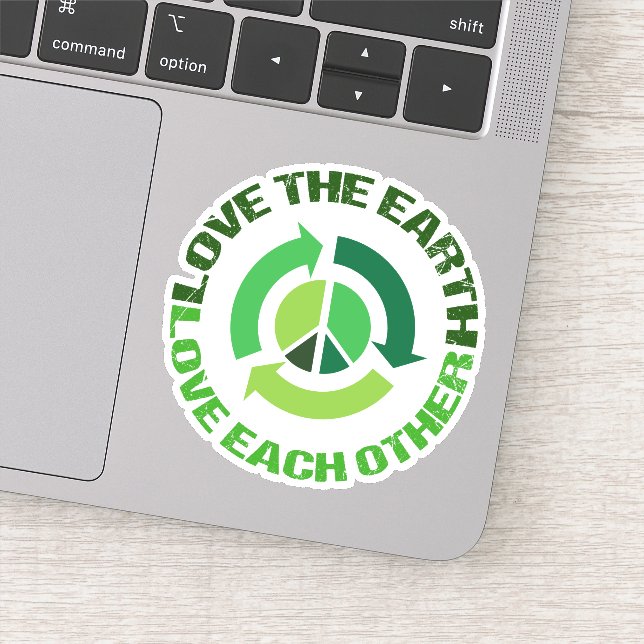 Sticker Aimer La Terre Activiste De l'environnement Green (Détail)