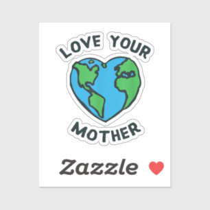 Sticker Aimez votre mère Terre cœur