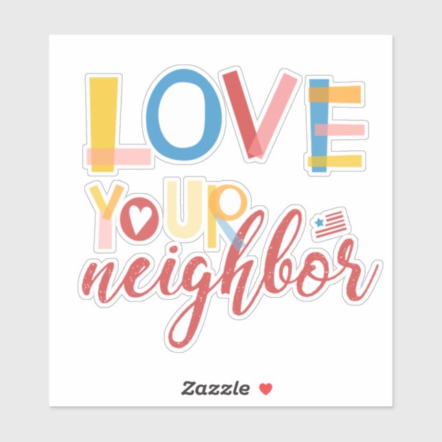 Sticker Aimez votre voisin (Feuille)