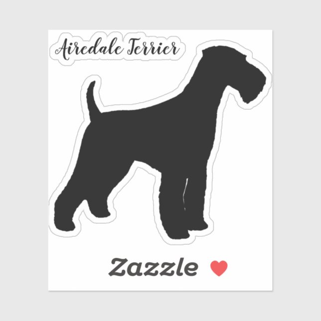 Sticker Airedale Terrier Silhouette Chien race Vinyl (Feuille)