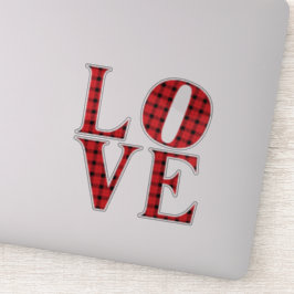 Sticker AIVE quatre lettres rouge buffle plaid Valentines 
