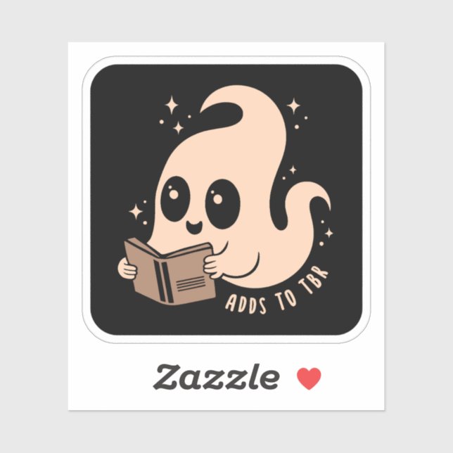 Sticker Ajoute à tbr fantôme lecture livres (Feuille)