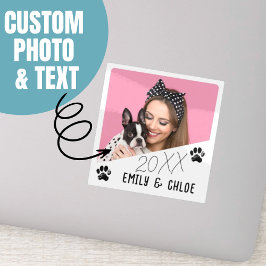 Sticker Ajouter Custom Pet Photo Nom et année mignonne Chi
