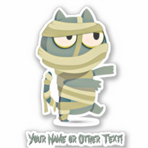 Sticker Ajouter le nom, mignon chat Kitten momie Zombie Mo