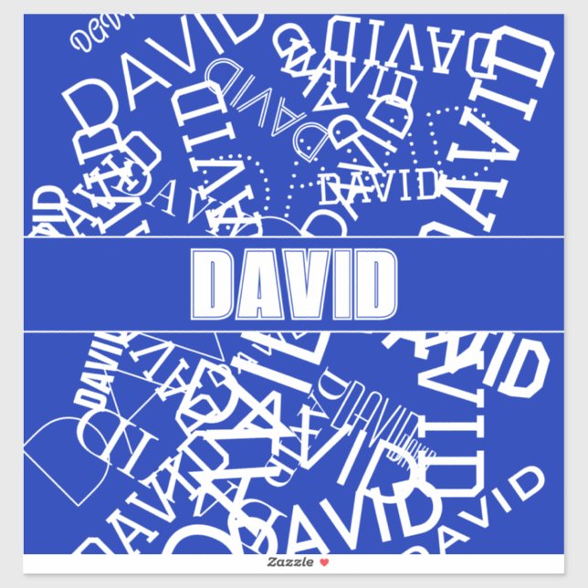 Sticker Ajouter n'importe quel nom, nom collage En bleu &  (Feuille)