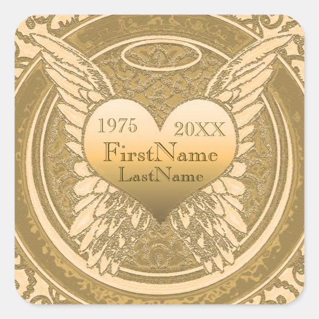 Sticker | Ajouter un nom |Look Gold Foil (Devant)