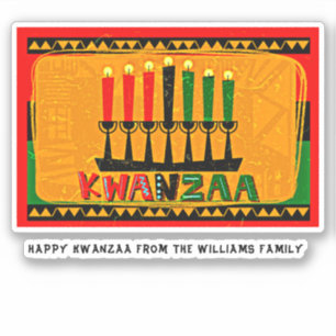 Sticker Ajouter un nom Texte, Happy Kwanzaa Candles Kiss C