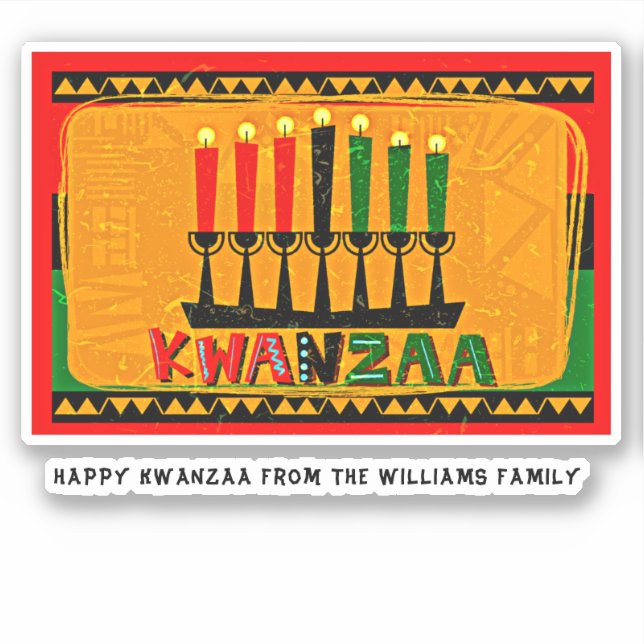 Sticker Ajouter un nom Texte, Happy Kwanzaa Candles Kiss C (Devant)