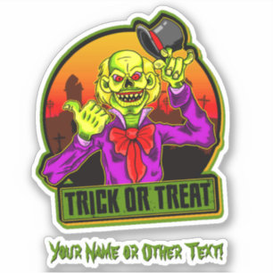 Sticker Ajouter un nom, un clown jaune effrayant, un Casqu
