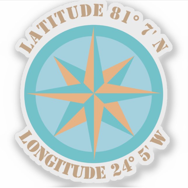 Sticker Ajouter une navigation Rose de compass Latitude Lo (Devant)