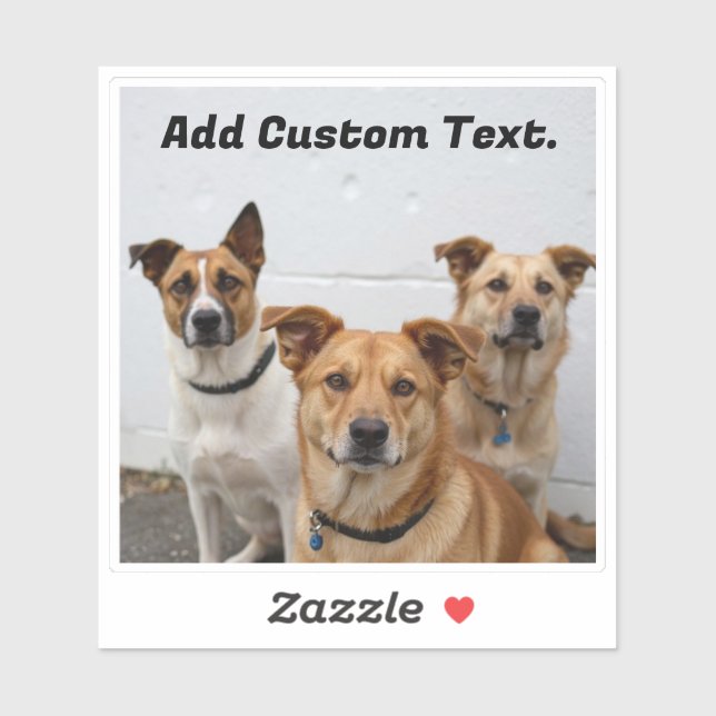 Sticker Ajouter une photo de chien personnalisée et du tex (Feuille)