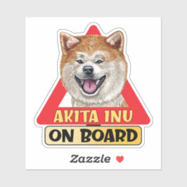 Sticker Akita Inu À Bord Chien Rouge Triangle Code De Rout