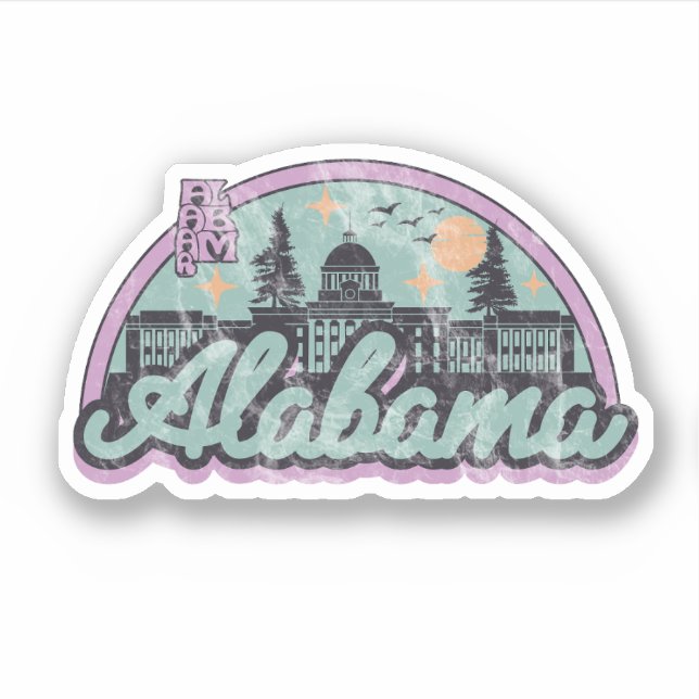 Sticker Alabama Vintage Retro (Devant)