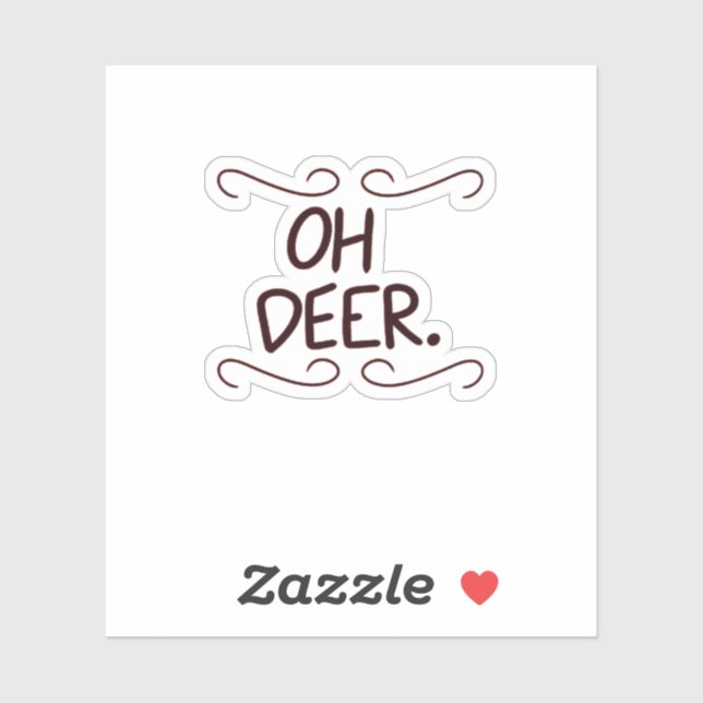 Sticker Alastor Oh Deer Creative Art Design  (Feuille)