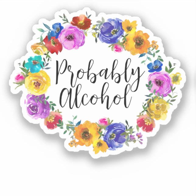 Sticker Alcool probablement drôle et Humour sarcastique (Recto)