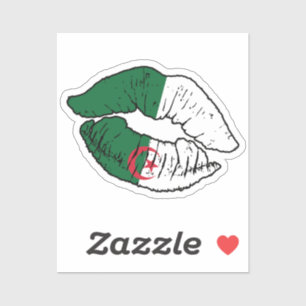 Sticker Algérie Drapeau d'amour du bâton à lèvres algérien