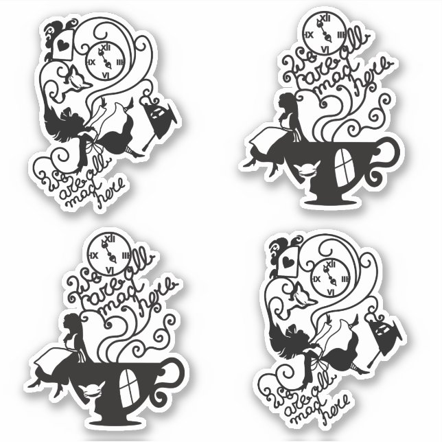 Sticker Alice au pays des merveilles. Illustration de silh (Devant)