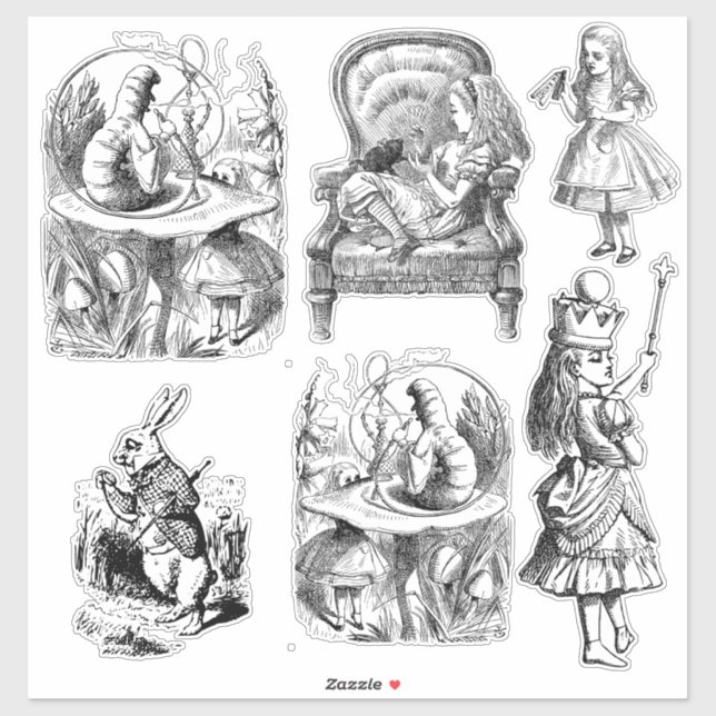 Sticker Alice vintage (Feuille)