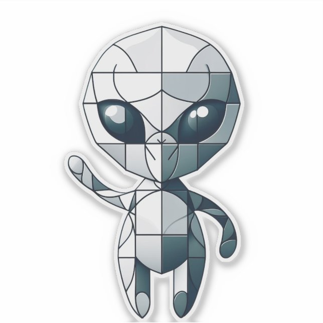 Sticker Alien de cubisme (Devant)