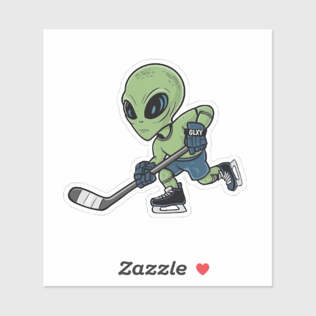 Sticker Alien de hockey (Feuille)