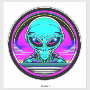 Sticker Alien extra-terrestre volant un OVNI