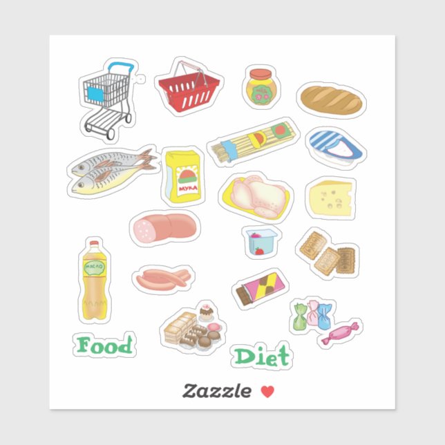Sticker Alimentation en dessin (Feuille)