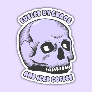 Sticker Alimenté par le chaos et le café glacé