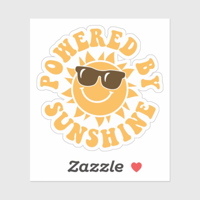 Sticker Alimenté Par Sunshine Happy Vacation Été Amusant (Feuille)