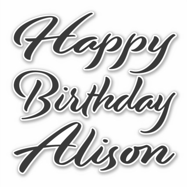 Sticker Alison Nom Prénom Anniversaire de l'autocollant no (Devant)