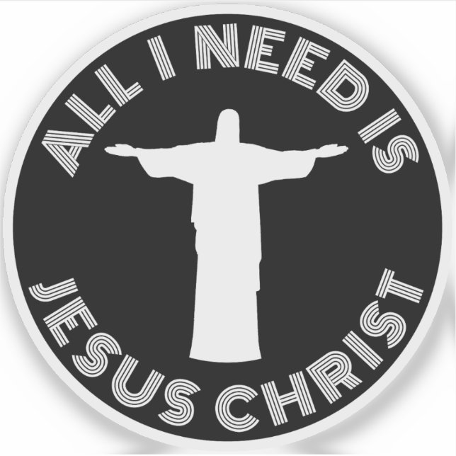 Sticker All I Need Is Jesus Christ - v2 (white) (Devant)