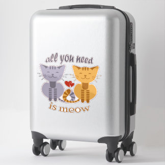 Sticker All you need is meow Valentine cats