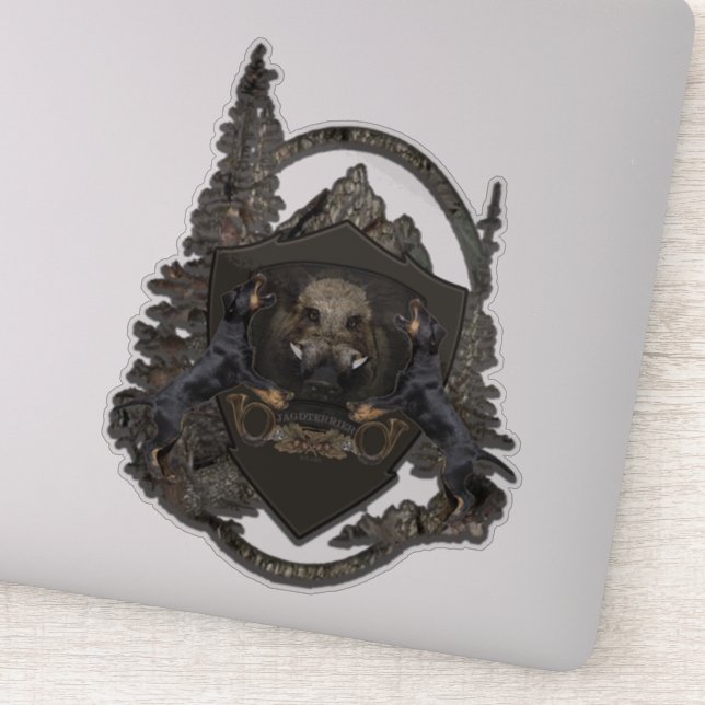 Sticker allemand Chasse Terrier (Jagdterrier) (Détail)