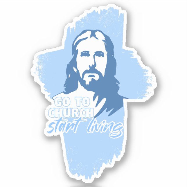 Sticker Allez À L'Église... ! Jésus-Christ. Christian Prea (Devant)